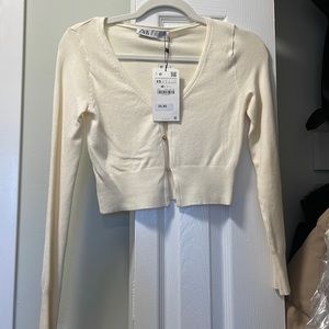 Zara long sleeve crop top